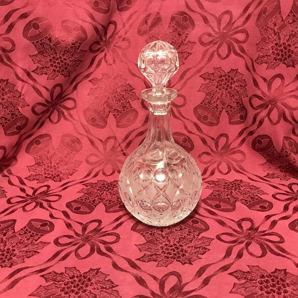Vintage Nachtmann 11” Round Crystal Glass Decanter Anglia Frosted Etch Pattern - Picture 1 of 7